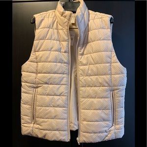 Beige and white polka dot vest (LOFT) — NWT.